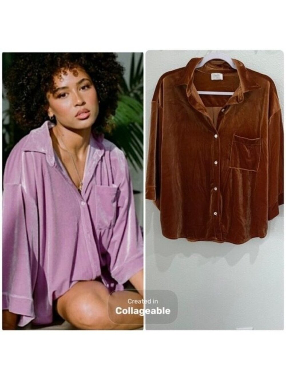 Laina Rauma Leisure Velvet Button Top Neutral Oversized Beach Vacation